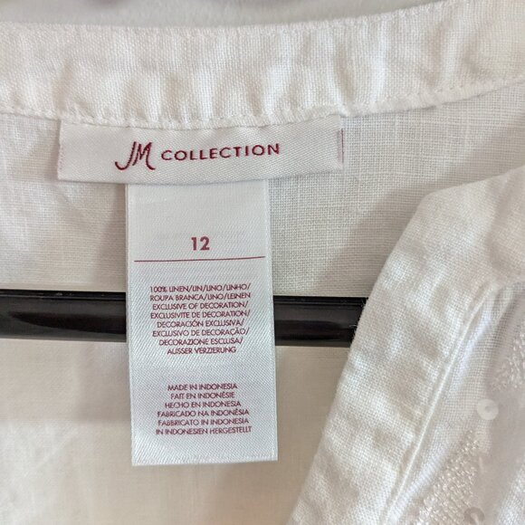 3 / 40$ JM Collection White Linen Tunic – Size 12 - Picture 6 of 6